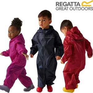 Regatta Kids Paddle Rain Suit Waterproof All-in-One Boys Girls Puddle Hooded - Picture 1 of 21
