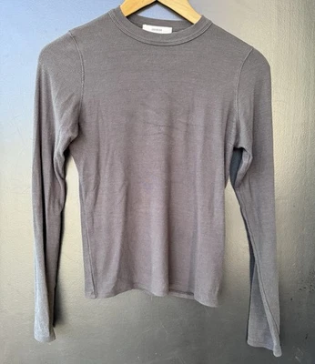 Camisa Joah Marrón Gris Cuello Redondo Acanalada Manga Larga Talla M/L Foto 1 de 4