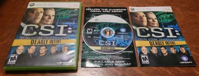 CSI: CRIME SCENE INVESTIGATION DEADLY INTENT Microsoft Xbox 360 COMPLETE Manual - Image 1 of 3