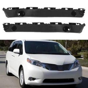Black Front Left & Right Side Bumper Brackets LH+RH For Toyota Sienna 2011-2020 - Picture 1 of 12