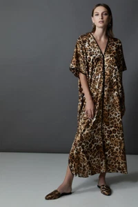 NATORI Cheetah Long Caftan Cover-up (size L) - Picture 1 of 4