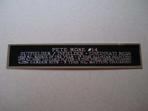 Pete Rose Reds Nameplate For A Signed Baseball Jersey / Bat Display Case 1.5 X 8 Cover