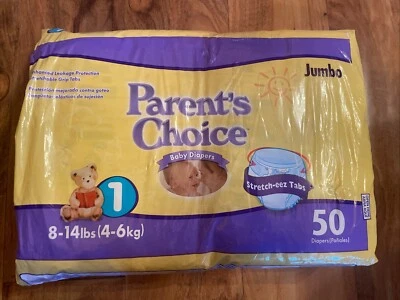NOS Vintage Parents Choice Disposable Baby Diapers Size 1 Early 2000’s - Image 1 of 4