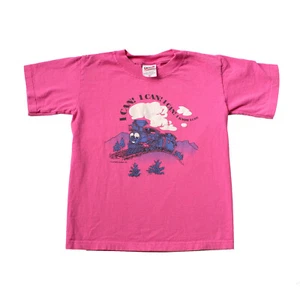 Cool Vintage Positive Train Cartoon Graphic Kids Pink Tee, Tagged Size Youth S - Picture 1 of 4
