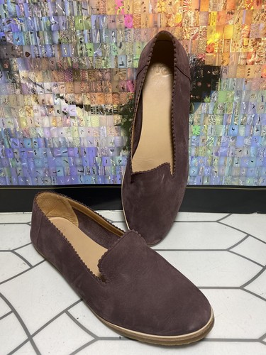 Mocassini piatti melanzane UGG taglia 9 S N 1018363 bordo smerlato