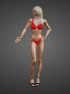 Fulbore Models 1:25 3D unpainted resin figure Natalia, standing, medium hair. - Picture 1 of 2