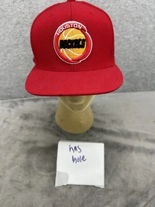 Houston Rockets Red Snapback Hat Cap Mitchell & Ness - Has Hole On Brim!! - Picture 1 of 9