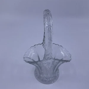 "Cesta nupcial vintage de vidrio transparente Fostoria de 5 1/2"" de alto" - Imagen 1 de 6