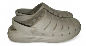 Rugged Shark Men's Gray Slip-on Fabric Lined Clog Slippers Shoes Size 7 - Picture 1 of 7