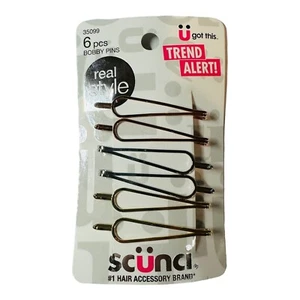 SCUNCI Real Style Metal Bobby Pins Pack of 6 Gold Silver and Rose Gold - Picture 1 of 2