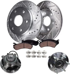 11-14 Ford F150 Expedition Navigator 4x4 Rotor delantero perforado Pastilla de freno Buje de rueda - Imagen 1 de 1