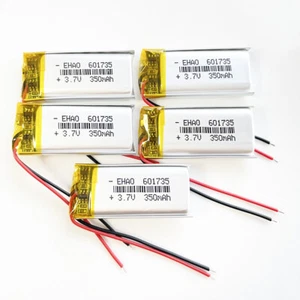 Batería recargable LiPo de 5 piezas 3,7 V 350 mAh para Mp3 GPS Bluetooth VR Lock 601735 - Imagen 1 de 6
