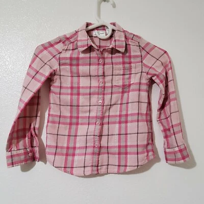 Camisa a cuadros rosa con botones Jumping Beans para niñas 6X Foto 1 de 4