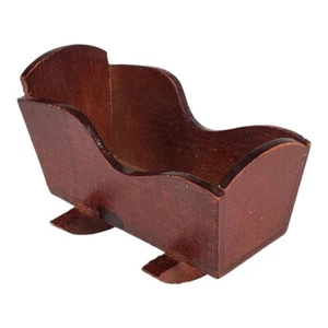 Holz Schaukel Baby Wiege Puppenhaus Miniaturen Vintage - Bild 1 von 9