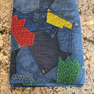 Vintage 70er Cranston VIP Denim Druck Stoff 44" x 7 Yards Taschen Bandanas - Bild 1 von 3