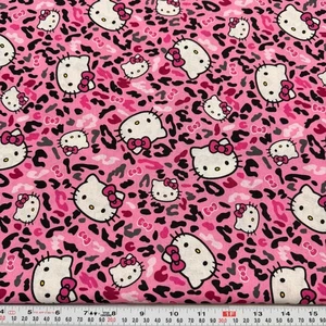 Hello Kitty Cheetah Toss 2012 Sanrio Springs Creative Cotton Remnant 17" x 43" - Picture 1 of 2
