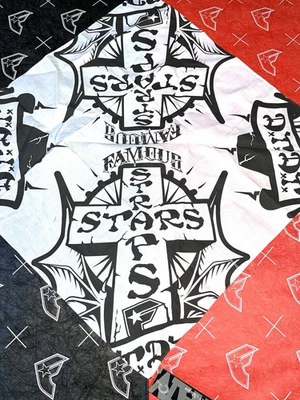 Знаменитые звезды и ремни крест бандана новый с Ярлыками Blink 182 Travis Barker РЕДКАЯ - Изображение 1 из 4