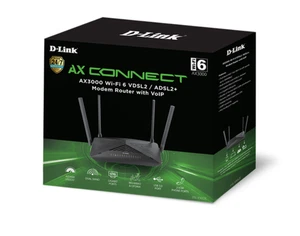 D-Link DSL-X3052E AX3000 Wi-Fi 6 VDSL2 / ADSL2+ Modem Router with VoIP - Picture 1 of 2