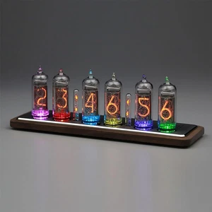 Nixie Tube Clock Glow Tube IN14 Voice Chime, Wifi Timing, 12/24 Hours Switching, - Picture 1 of 12