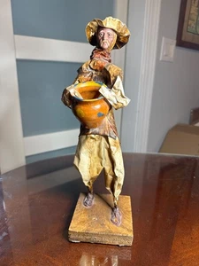 Pappmaché Statue eines Bauern 12" Mann hält Krug mexikanisch handgefertigt TV - Bild 1 von 8