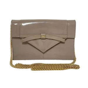 Auth EMPORIO ARMANI - Gray Beige Patent Leather Other Style Wallet - Picture 1 of 11