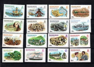 Bahamas 1980 old set definitives/history stamps (Michel 454/69) nice MNH - Picture 1 of 1