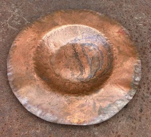 Vintage Hand Hammered 9" Copper Shallow Bowl Made at Home, 31 Available - Picture 1 of 6