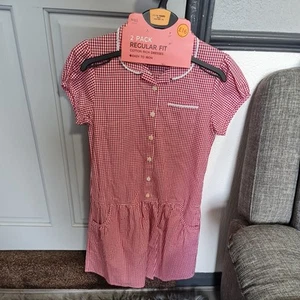 M&s Vestidos de Verano Escolares de Algodón Rojo y Blanco Edad 11 12 Nuevos con Etiqueta Uno Solo - Imagen 1 de 3
