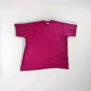 Vintage 1990s Fruit Of The Loom Single Stitch Made In USA Blank Fuchsia Size XXL - Picture 1 of 13