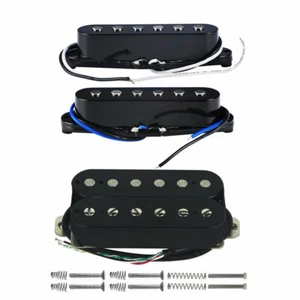 Juego de pastillas para guitarra HSS STG Alnico 5 bobina individual y pastilla Humbucker negra - Imagen 1 de 9