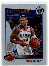 DAMIAN LILLARD 2019-20 Panini NBA Hoops Premium Stock Tribute #291 Silver Prizm