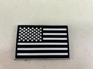 HOT LEATHERS AMERICAN FLAG BLACK AND WHITE HOOK AND LOOP BACKING HAT PATCH - Picture 1 of 2
