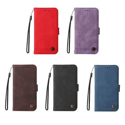 For iPhone 12 11 13 15 14 Skin Feel PU Leather Flip Wallet Case Phone Case Cover - Image 1 of 4