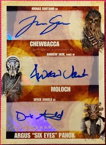 Solo A Star Wars Story, Suotamo, Jack, Arnold Triple Autograph Card TA-SJA #2/5 - Picture 1 of 2