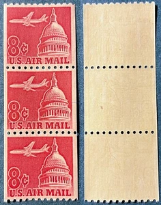 USA 1962 8 c. Jet Capitol Sc-C65 Coil Strip of 3 MNH OG #BRB2 - US Seller - Picture 1 of 1