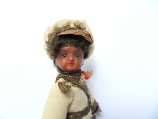 RARE ANTIQUE MIGNONETTE ALL BISQUE DOLL IN FACTORY UNIFORM c1900