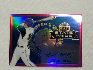 Brendan McKay 2017 Leaf Metal Draft State Pride PINK Refractor Auto #'d 9/10 - Picture 1 of 4