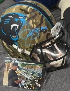 Jonathan Stewart autograghed camo full size helmet - Picture 1 of 1