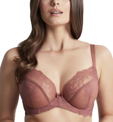 Panache Ana Lace Plunge Underwire Bra (9396)- Blue Jewel & Sienna - Image 1 of 4