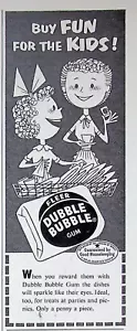 1953 Fleer Dubble Bubble Gum Buy Fun For the Kids 1950s Stampa Pubblicità Penny Candy 1¢ - Foto 1 di 2