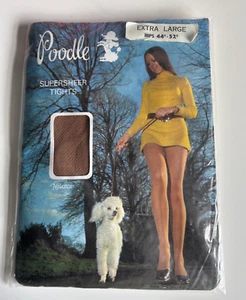 VINTAGE 70er JAHRE PUDEL SUPERSHEER STRUMPFHOSE KUPFERTÖNUNG EXTRA LARGE - Bild 1 von 2
