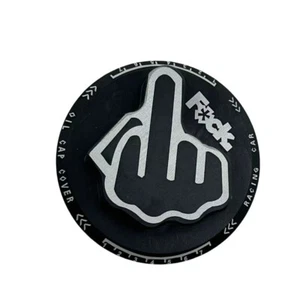 BLACK Aluminum Screw-In Middle Finger Oil Filler Tank Cap Valve Decor Trim Cover - Bild 1 von 11