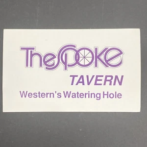 Vintage 80s University Western Ontario Spoke Tavern Watering Hole Promo Sticker - Imagen 1 de 2