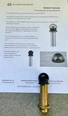 CLOCKAUDIO C012E-RF Desk Cardioid Boundary Layer Microphone Thru Ceiling Mount - Image 1 of 4