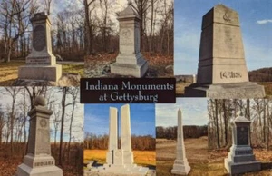 Indiana Bürgerkrieg Denkmäler in Gettysburg Postkarte - Bild 1 von 3