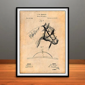 1874 Kennedy Horse Blinders Patent Print Art Drawing Poster - Picture 1 of 6