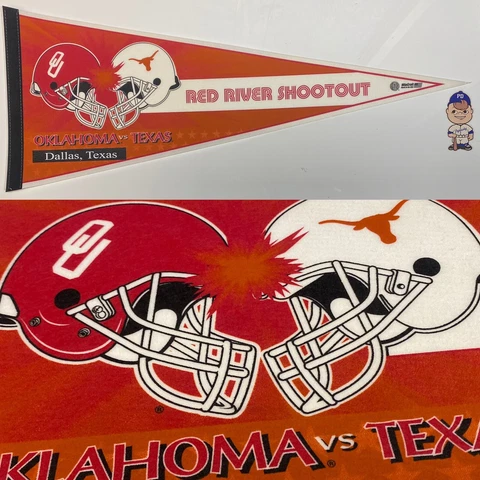 2003 Texas Longhorns Long Horns Oklahoma Sooners Pennant 12x30 Football Cover