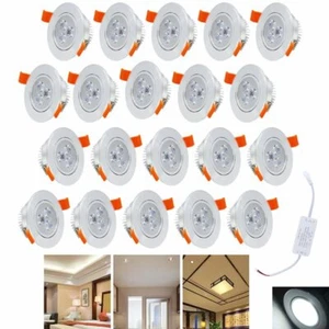 20X 3W LED Spot Einbaustrahler Set Einbau Strahler Wohnzimmer Kaltweiß 230V IP44 - Bild 1 von 7