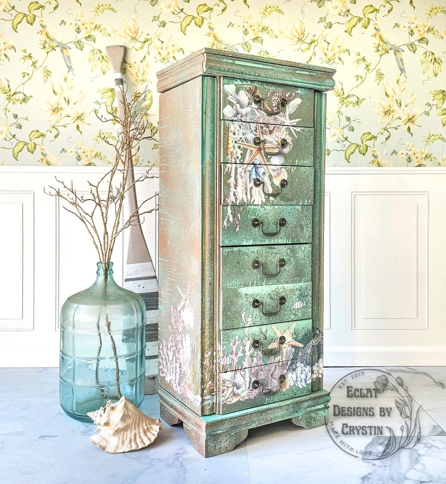 Armario Oceanic Jewelry, polizón temático náutico pintado a mano para joyería Foto 1 de 4