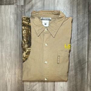 LSU Tigers Columbia Camouflage Long Sleeve Button Down Shirt - Large - Picture 1 of 7